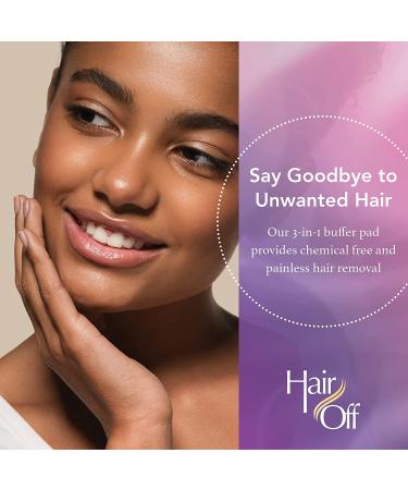Hair Off Facial Buffer - All-Natural Pain & Chemical Free Hair Removal - Exfoliates Skin - Travel Friendly (3 Buffers) - Buy Online on GoSupps.com