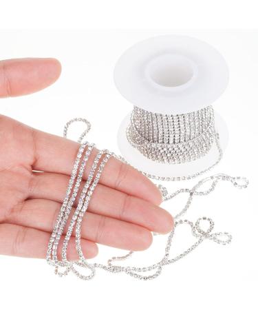 Mr. Pen Crystal Rhinestone Close Chain - 2mm Silver Rhinestones for Jewelry and Crafts - 11 Yard Roll - Buy Online on GoSupps.com