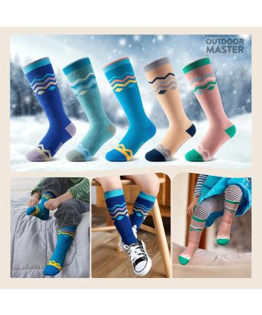 Buy Outdoormasters Unisex Ski Socks - Breathable Winter Snowboarding Socks for Girls & Boys | OTC Design & Anti-Slip Cuffs | Woodland Green (30-36) - Buy Online on GoSupps.com