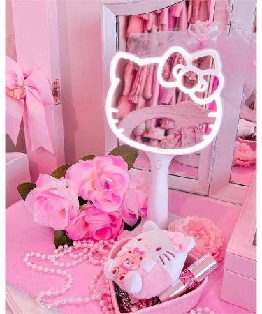 Hello Kitty Light Up Mirror Set - Tri Tone LED Makeup & Handheld Mirror (White) - Buy Online on GoSupps.com