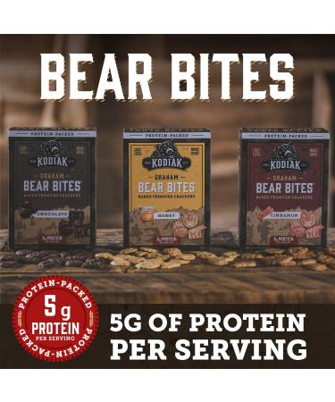 Kodiak Cakes Bear Bites Variety Pack - Protein Packed Graham Crackers - 100% Whole Grains - Honey, Chocolate, and Cinnamon Cookies Snacks - 9 oz (Pack of 3) - Buy Online on GoSupps.com
