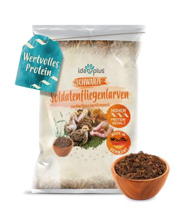 Ida plus soldier fly larvae dried - 800 g - protein & calcium rich - high -quality chickens feed also for quail koi feed fish feed or insects bird feed - dried insects
