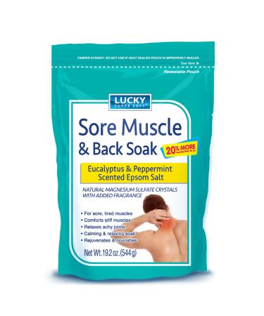 Lucky Super Soft Sore Muscle & Back Soak Eucalyptus & Peppermint Epsom Salt  19.2 Ounce