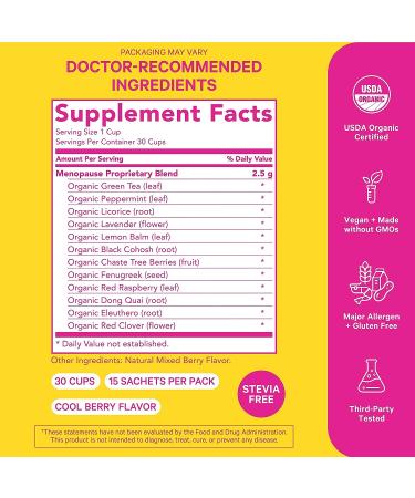 Pink Stork Menopause Support Tea - Organic Blend with Black Cohosh & Dong Quai for Hot Flash Relief, Stress & Mood Support - 15 Sachets - Buy Online on GoSupps.com