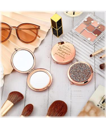 20 Pcs Inspirational Compact Mirror - Rose Gold Pocket Mirror for Women - Thank You Gifts for Coworkers, Friends, Teachers - Magnifying Mirror with Encouraging Quote - Buy Online on GoSupps.com