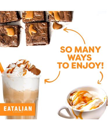 Eatalian by AMZ Better Salted Caramel Topping 300g | Sweet Protein Cream | Made in Italy | Ideal for Ice Cream & Desserts - Buy Online on GoSupps.com