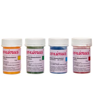 Cake Company Set of 4 colored powders: yellow red green blue 4 x 3g