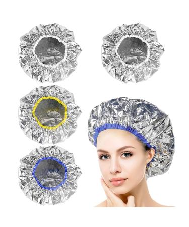 4 Pack Aluminum Constant Temperature Mask Caps,Aluminum Hair Care Caps,Heat Caps for Deep Care,Dye Caps for Hair Care