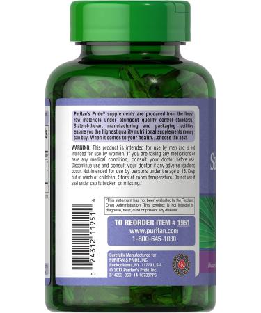 Saw Palmetto Extract 180ct - Prostate Health Support by Puritan's Pride - Buy Online on GoSupps.com