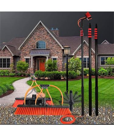 Outdoor Window Cleaner 3-in-1 Scrubber Brush Extended Telescopic Pole 9 Meters with Spray Washer & Window Squeegee Extendable Cleaner Conservatory Roof (30cm Brush Head 9m Rod) - Buy Online on GoSupps.com