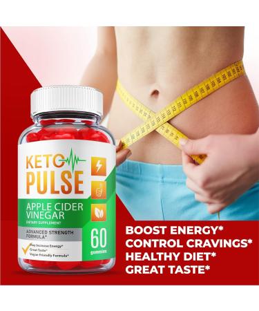Keto Pulse ACV Gummies - Vegan Formula for Weight Loss - 60 Gummies with Apple Cider Vinegar, Vitamin B12, Beet Root & Pomegranate Juice - Buy Online on GoSupps.com