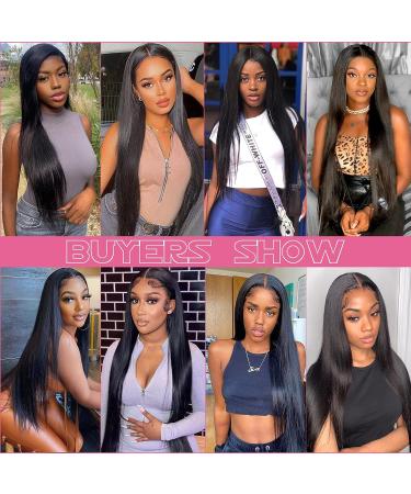 20 Inch Straight HD Lace Front Wig Human Hair | Pre Plucked with Baby Hair | 180% Density Natural Hairline | Bleached Knots | for Black Women - Buy Online on GoSupps.com