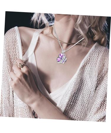 CALLARON Heart Butterfly Necklace Jewelry Necklace Neck Jewelry Choker Girl Crystal Necklace Diamond Miss - Buy Online on GoSupps.com