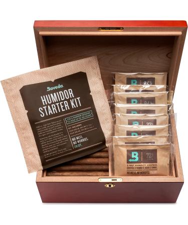 Boveda Humidor Starter Kit Bundle: Season a Wood Humidor Plus Maintain Humidity with 2-Way Humidity Control | Includes (2) Each Size 60 Boveda 84% RH & 72% RH | 1-Count Small - Buy Online on GoSupps.com