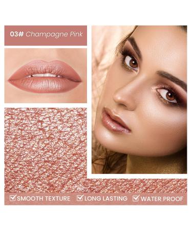 Buy BEAUTY SEARCHER Metallic Shine Lipstick - Hydrating Nude Velvet Red Lip Balm | Long-Lasting Glossy Finish | Luxury Makeup #03 Champagne Pink - International Shipping Available - Buy Online on GoSupps.com