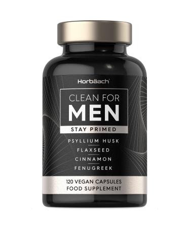 Psyllium Husk Capsules | 120 Count | Cleanliness Vegan Fibre Supplement for Men | Complex with Cinnamon Flaxseed and Fenugreek Seed | by Horbaach