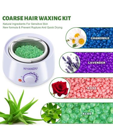 NYANDU Waxing Kit for Women Men - 17.6 oz Wax Beads (5 Packs) - Professional Hard Wax Kit for Coarse Hair Removal - Ideal for Facial, Eyebrow, Legs, Armpit, Bikini, Brazilian - Home Wax Machine - Buy Online on GoSupps.com