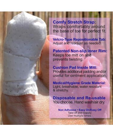 MediMitt ToeMitt Big Toe Bandages Non-Adhesive - Medium 10-Pack - Buy Online on GoSupps.com