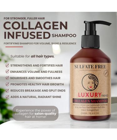 Collagen Hair Shampoo for Women - Sulfate-Free Thickening & Growth | 16.9 oz Salon-Grade Formula for Fuller Healthier Hair - Buy Online on GoSupps.com