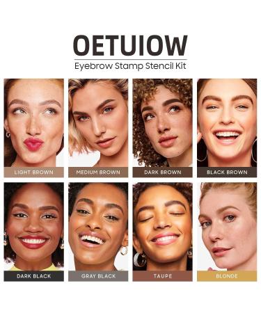 Eyebrow Stamp Stencil Kit - Long-Lasting Waterproof Makeup & 24 Popular Stencils for Natural Look (Blonde - Buy Online on GoSupps.com