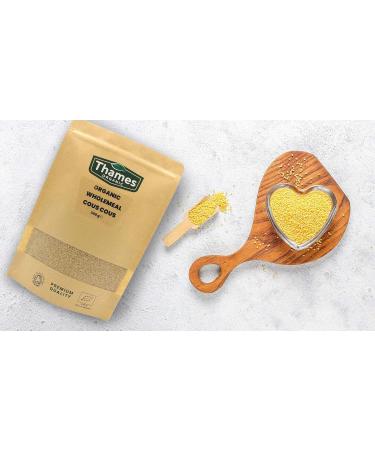 Thames Organic Wholemeal Couscous 500g - Nutritious and Flavorful, Raw Vegan, Non-GMO - Ideal for Salads, Stews, and Side Dishes - No Additives or Preservatives - Buy Online on GoSupps.com