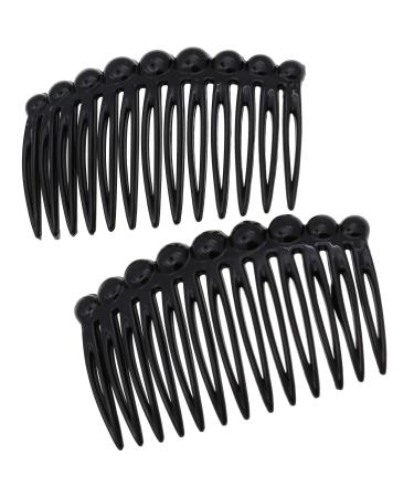 Camila Paris CP2869/2 French Hair Side Comb Small Rounded  Black French Twist Hair Combs Decorative  Strong Hold Hair Clips for Women Bun Chignon Up-Do Styling Girls Hair Accessories  Made in France