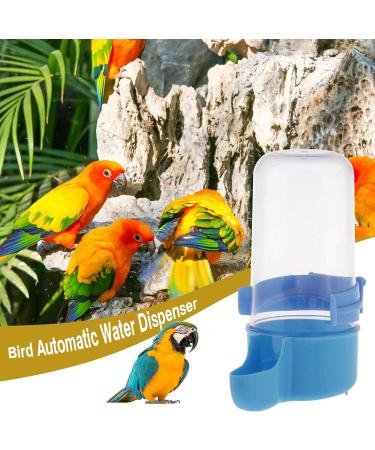 Raxove Bird Automatic Water Dispenser Bird Water Drinking Water Bottle Safe Hanging Bird Supplies Hanging in Birds Cage Drinker Container for Parrots Budgie Cockatiel Blue - Buy Online on GoSupps.com