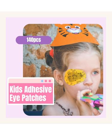 140PCS Kids Adhesive Eye Patches Cute Disposable Eyepatch Set for Amblyopia & Lazy Eye Breathable Bandages for Toddlers - 7 Styles - Buy Online on GoSupps.com