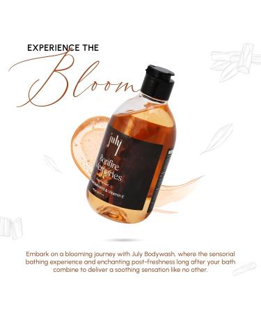 July Bonfire Memories Body Wash 300ml - Oudh & Sandalwood Vitamin E Moisturizer Exfoliating Shower Gel for Men & Women | Long Lasting Fragrance - Buy Online on GoSupps.com