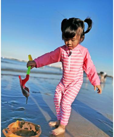 weVSwe Baby Toddler Boy Swimsuit UPF 50+ Sun Protection Rash Guard Swimwear 18-24 Months Pink Stripes - Buy Online on GoSupps.com