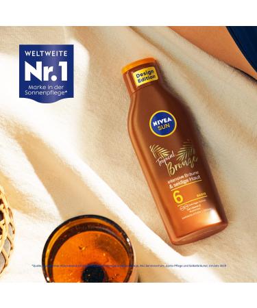 Nivea Sun Tropical Bronze Sun Lotion SPF 6 Sun Protection for Long-Lasting Tan without Self-Tanning Sun Cream with Carotene Extract and Vitamin E 200 ml Single - Buy Online on GoSupps.com