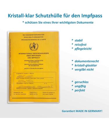 Vaccination Pass Case - Extra Stable Booklet Cover for International Vaccination Certificate - Durable & Protective for Adults & Children (Made in Germany) - Buy Online on GoSupps.com