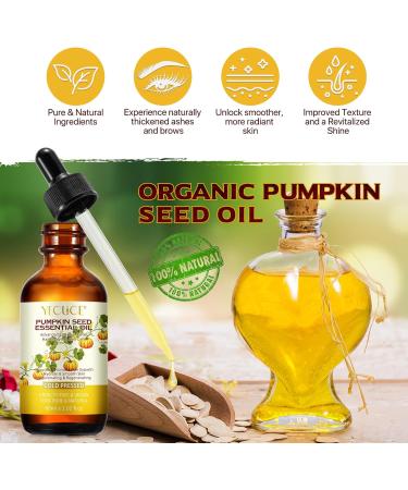 Pumpkin Seed Oil Organic Pumpkin Seed Oil Liquid Drops for Moisturising Effect on Face and Skin | 100% Natural Cold Pressed Unrefined Promotes Hair Growth for Eyelashes - Buy Online on GoSupps.com