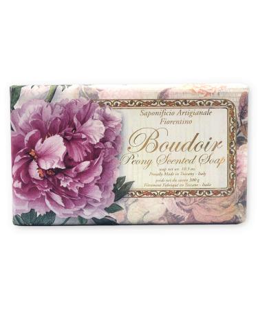 Moisturizing Italian Vegetable Soap 10.5 oz Made in Tuscany Italy (Boudoir Peony)