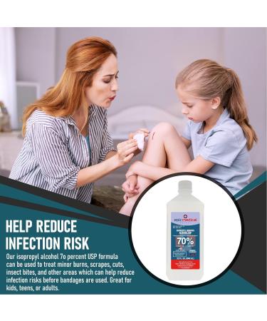 Isopropyl Rubbing Alcohol 70% USP 32 oz Bottle - First Aid Antiseptic for Wounds - Epic Medical Supply - Buy Online on GoSupps.com