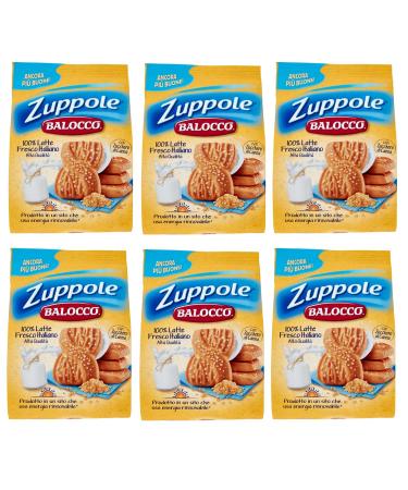 Balocco 6 x Balocco Zuppole Biscotti with fresh Italian milk and brown sugar biscuits with fresh Italian milk and brown sugar 100% Italian biscuits 700 g