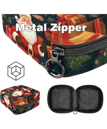 Muoooum Merry Christmas Pattern Ladies Tie Storage Bag - Portable Menstrual Cup & Bandage Pads Organizer for Teens - Buy Online on GoSupps.com
