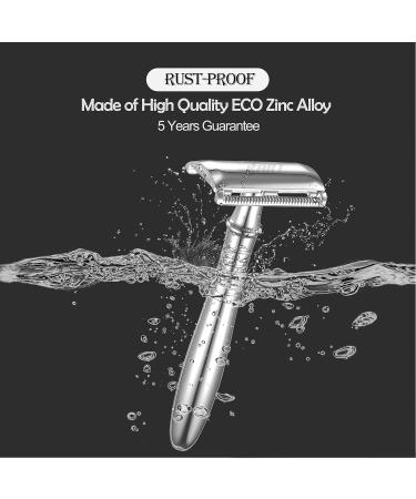 Baili BD191C Double-Sided Safety Razor - Rust-Free Reusable Manual Razor with Long Grip for Her - Long Handle Silver BR191T - Buy Online on GoSupps.com
