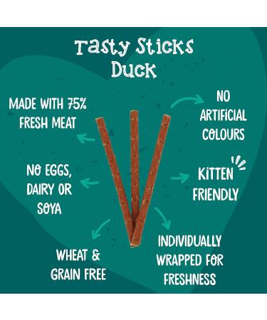 Webbox Tasty Sticks Cat Treats Duck - Kitten Friendly Wheat and Grain Free No Artificial Colours (25 x 6 Packs) - Buy Online on GoSupps.com