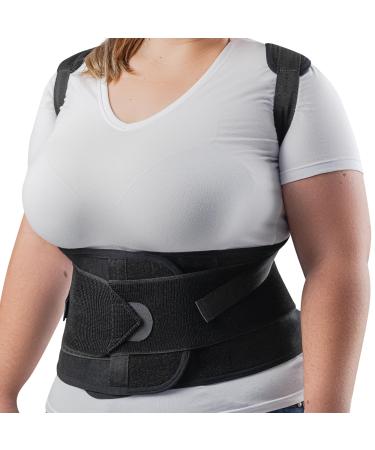 Wide Support Posture Corrector - Posture Corrector for Women and Men Lower Back Brace for Lower Back Pain - Posture Brace Back Support Belt Back Pain Relief Products - Black Large Black Large