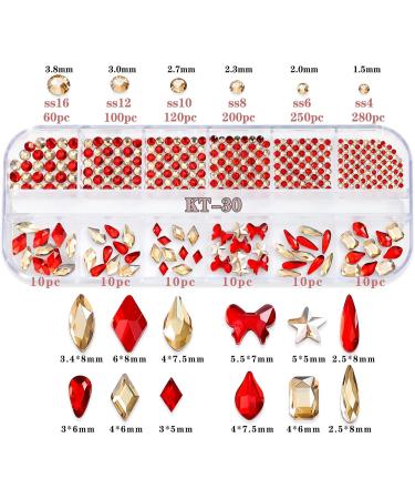 Clear Nail Rhinestones Crystal Nails Gems Stones Mixed Flat Back Rhinestones Gems for DIY Nail Art Supplies Nail Crystals Rhinestones Kit for Nail Art - Buy Online on GoSupps.com