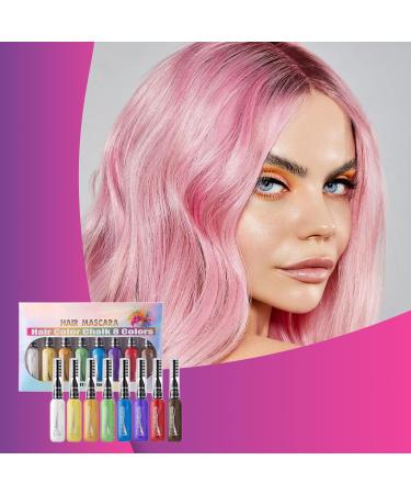 Peigne craie pour cheveux lavable ensemble de peignes craie pour cheveux | Ensemble de teinture de mascara pour femmes | Ensemble de craies pour lavables de 8 couleurs teinture UN 1 unit (Lot de 1) - Buy Online on GoSupps.com