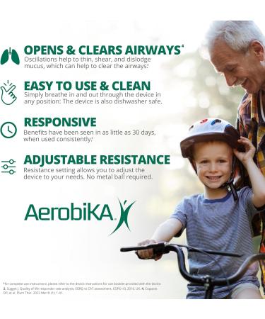 Aerobika OPEP Natural Phlegm and Mucus Clearance Device - Lung Exercise Therapy Unblocks and Expands Airways Helping to Improve Breathing and Reduce Cough - Buy Online on GoSupps.com