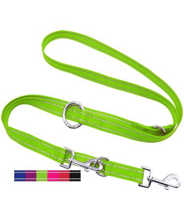 Dey - Premium dog leash nylon 2m |Reflecting |3 -way adjustable |For small medium -sized and large dogs |Many colors | Doubleein dog |Tow leash |Fire leash |Puppy leash |Green M m - 2.0 x 200 cm green reflecting