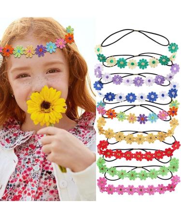 amangul Elegant Daisy Hairbands Photo Booth Props Daisy Headbands Flower Headpiece Colorful Headbands for Music Festivals(Green Beige) - Buy Online on GoSupps.com