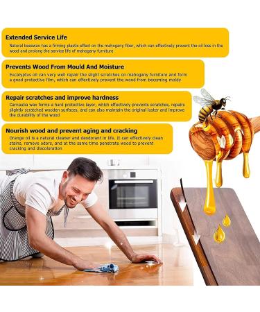 Wood Seasoning Beewax 2Pcs Guitar Mahogany Wax Multipurpose Natural Beeswax Wood Furniture Cleaner and Polish with 2 Rags - Buy Online on GoSupps.com