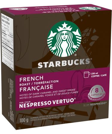 STARBUCKS Veranda Blend for Nespresso Vertuo Blonde Roast Coffee Pods 8 K-Cup Capsules Pack of 4 & French Roast For NESPRESSO VERTUO Dark Roast Notes of Dark Caramel & Sweet Smoke Coffee + Roast Veranda 1 count (Pack of 4) - Buy Online on GoSupps.com