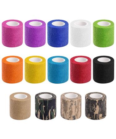 14 PCS Athletic  Sports wrap Tape & Bandage Wrap Stretch Self Adherent Tape for Wrist  Ankle  2 Inch X 4.92Yard Per Roll