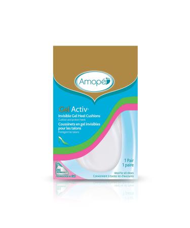 Amope GelActiv Invisible Gel Heel Cushions Insoles for Women  1 pair  Size 5-10 1 Pair (Pack of 1) Heel Cushions