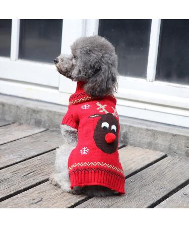 HRTTSY Dog Christmas Sweater | XL Red Reindeer Knitwear for Pets & Cats | Warm Winter Clothes - Buy Online on GoSupps.com